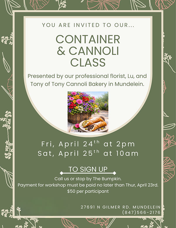 The Country Bumpkin Garden Center 2026 Spring Container Class
