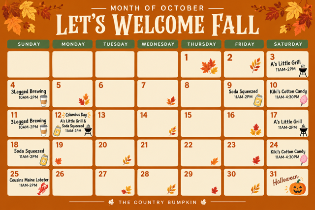 IMG_4229 The 2026 Country Bumpkin Pumpkin Festival food truck schedule